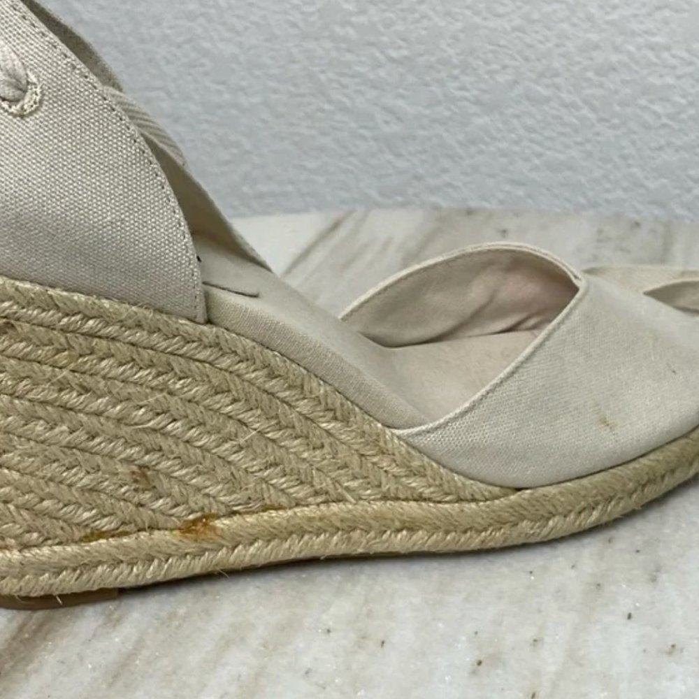 Reformation Camille Cream Lace-Up Espadrille Wedge Size 7 (Camilla) - Picture 8 of 9